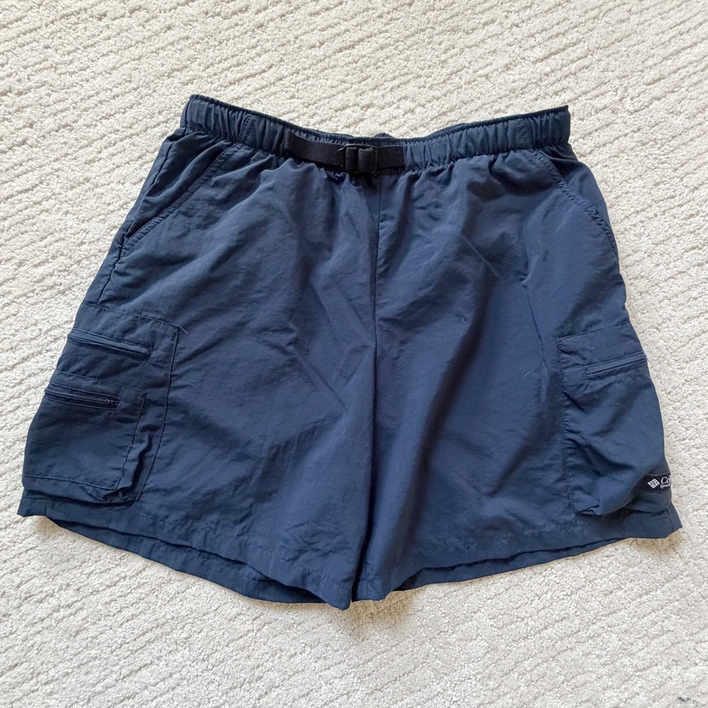 Columbia Sportswear Navy Blue Nylon Hiking Cargo Utility Shorts S Gorpcore